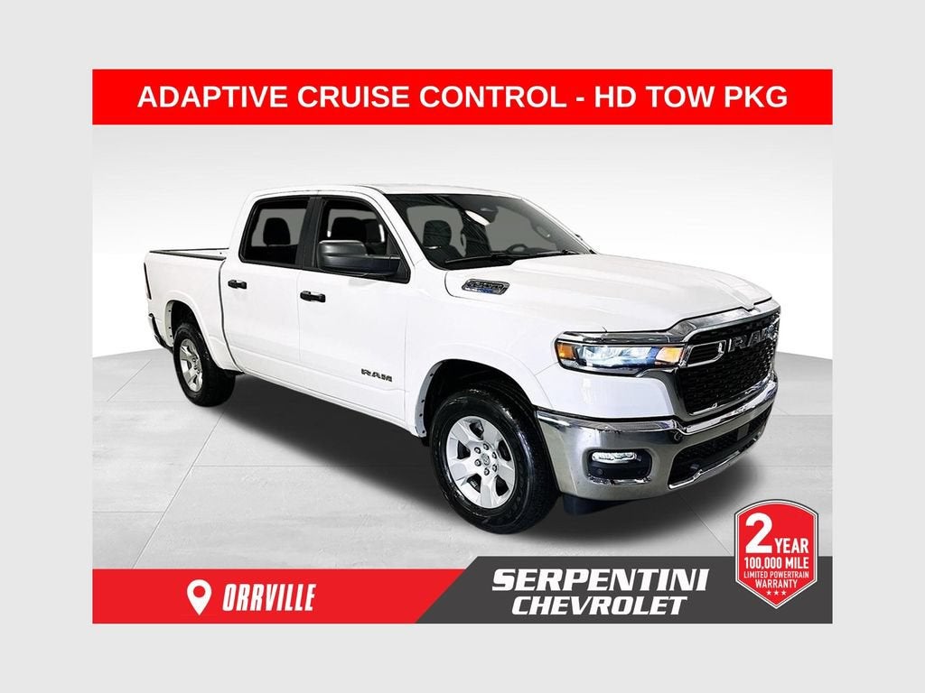 2025 RAM 1500 Big Horn in White — front three-quarter view