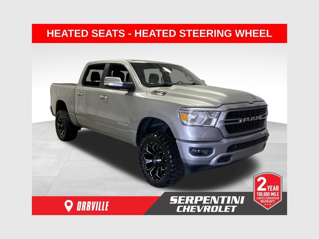 2020 RAM 1500 Big Horn in Silver — front three-quarter view
