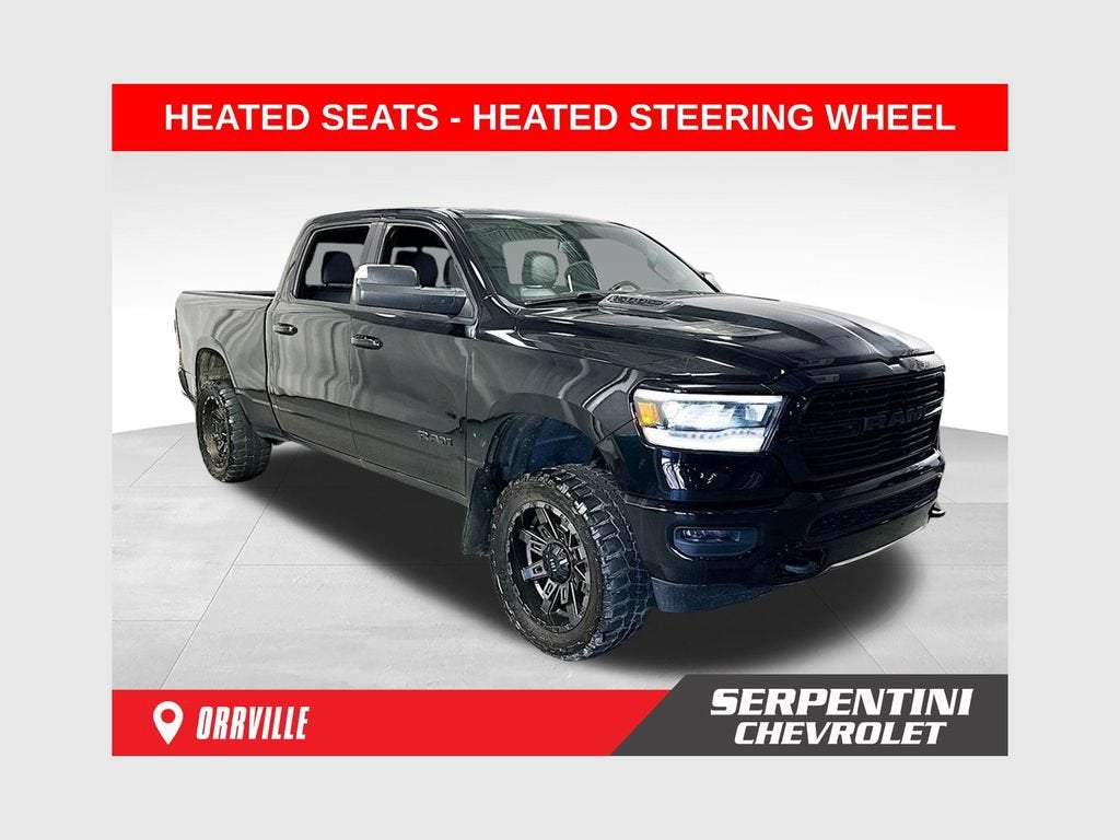 2019 RAM 1500 Sport in Black — front three-quarter view