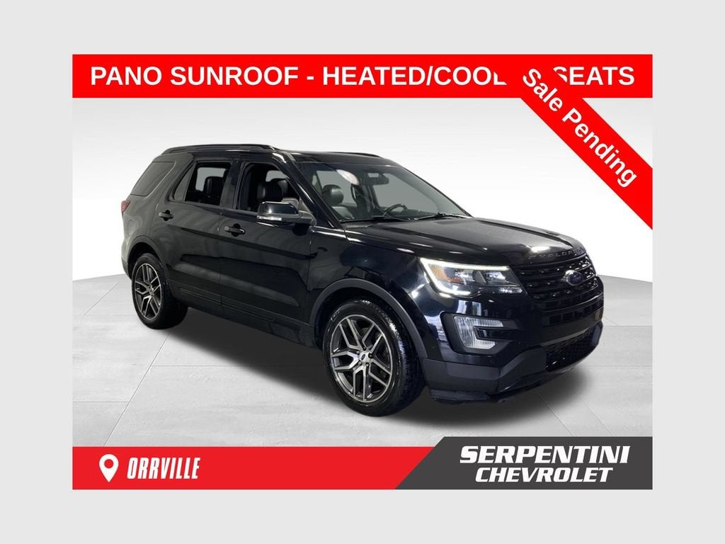 2017 Ford Explorer Sport in Black — front three-quarter view