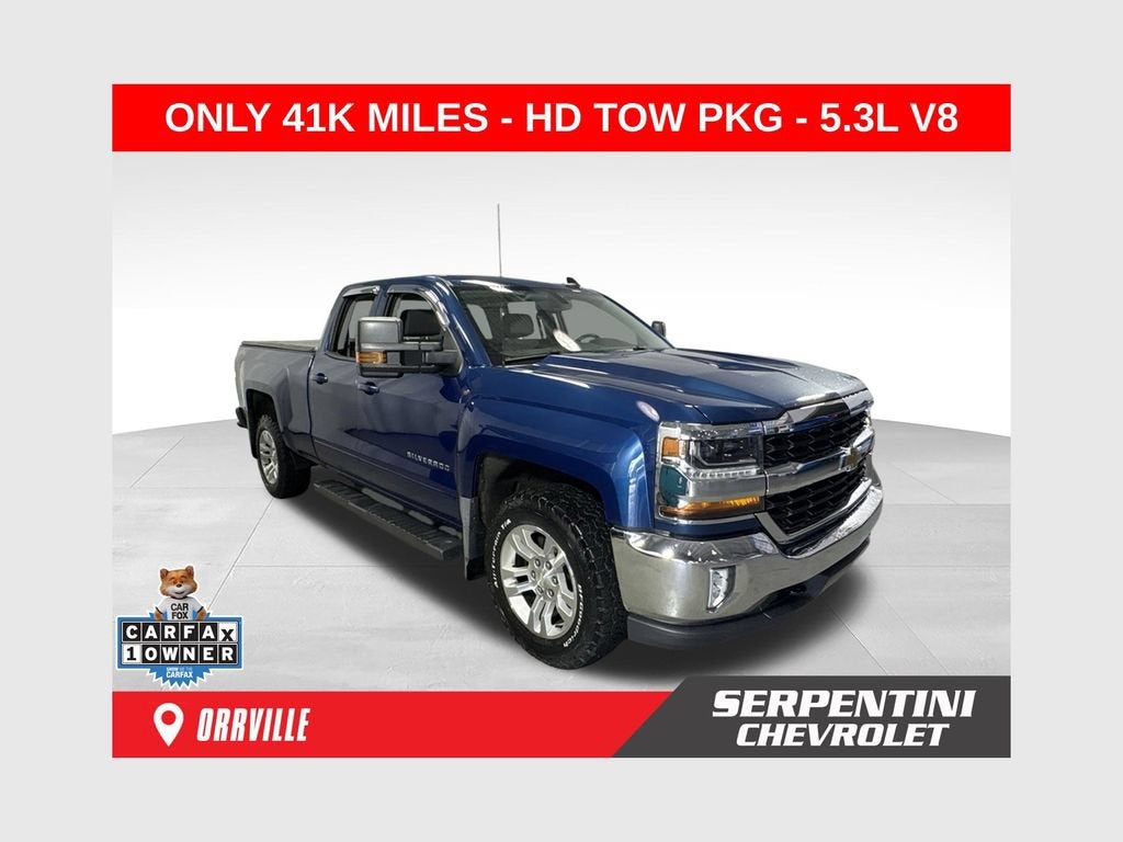 2017 Chevrolet Silverado 1500 LT in Deep Ocean Blue Metallic — front three-quarter view