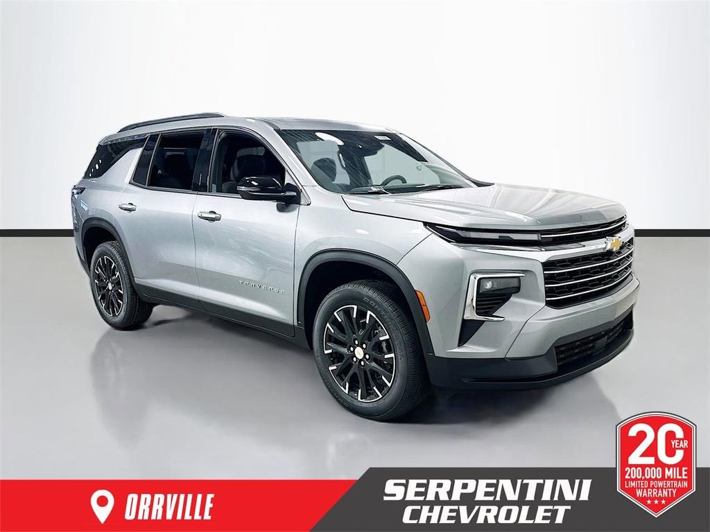 2026 Chevrolet Traverse LT in Sterling Gray Metallic — front three-quarter view