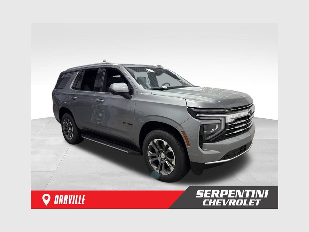 2026 Chevrolet Tahoe LT in Sterling Gray Metallic — front three-quarter view