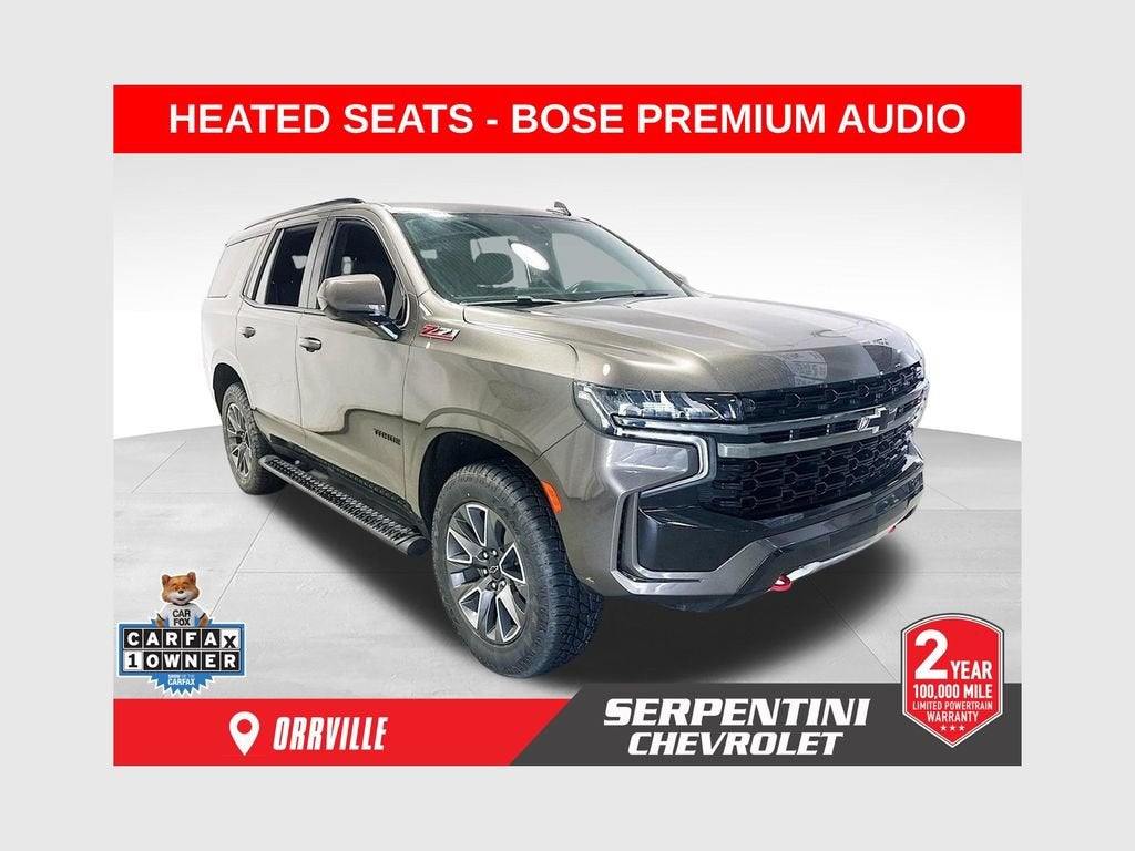 2021 Chevrolet Tahoe Z71 in Graywood Metallic — front three-quarter view