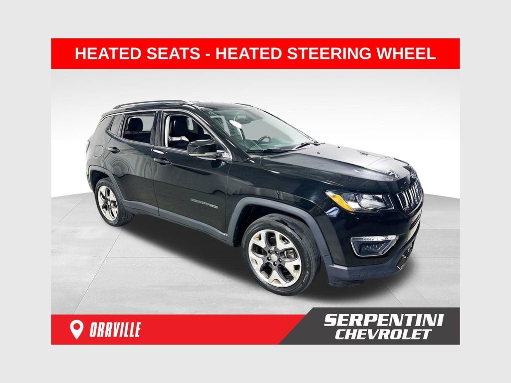 2018 Jeep Compass Limited in Black — front three-quarter view