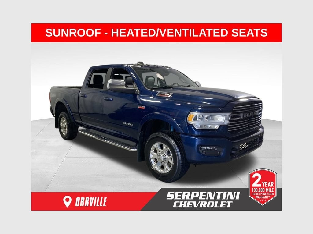 2021 RAM 2500 Laramie in Blue — front three-quarter view