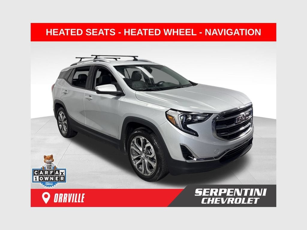 2020 GMC Terrain SLT in Quicksilver Metallic — front three-quarter view