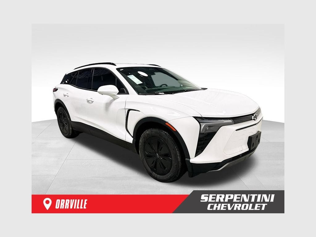 2026 Chevrolet Blazer EV LT in Summit White — front three-quarter view